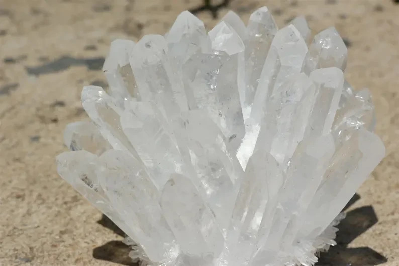 720G Genuine Clear Quartz Cluster Natural White Crystal Healing Home Art Decor