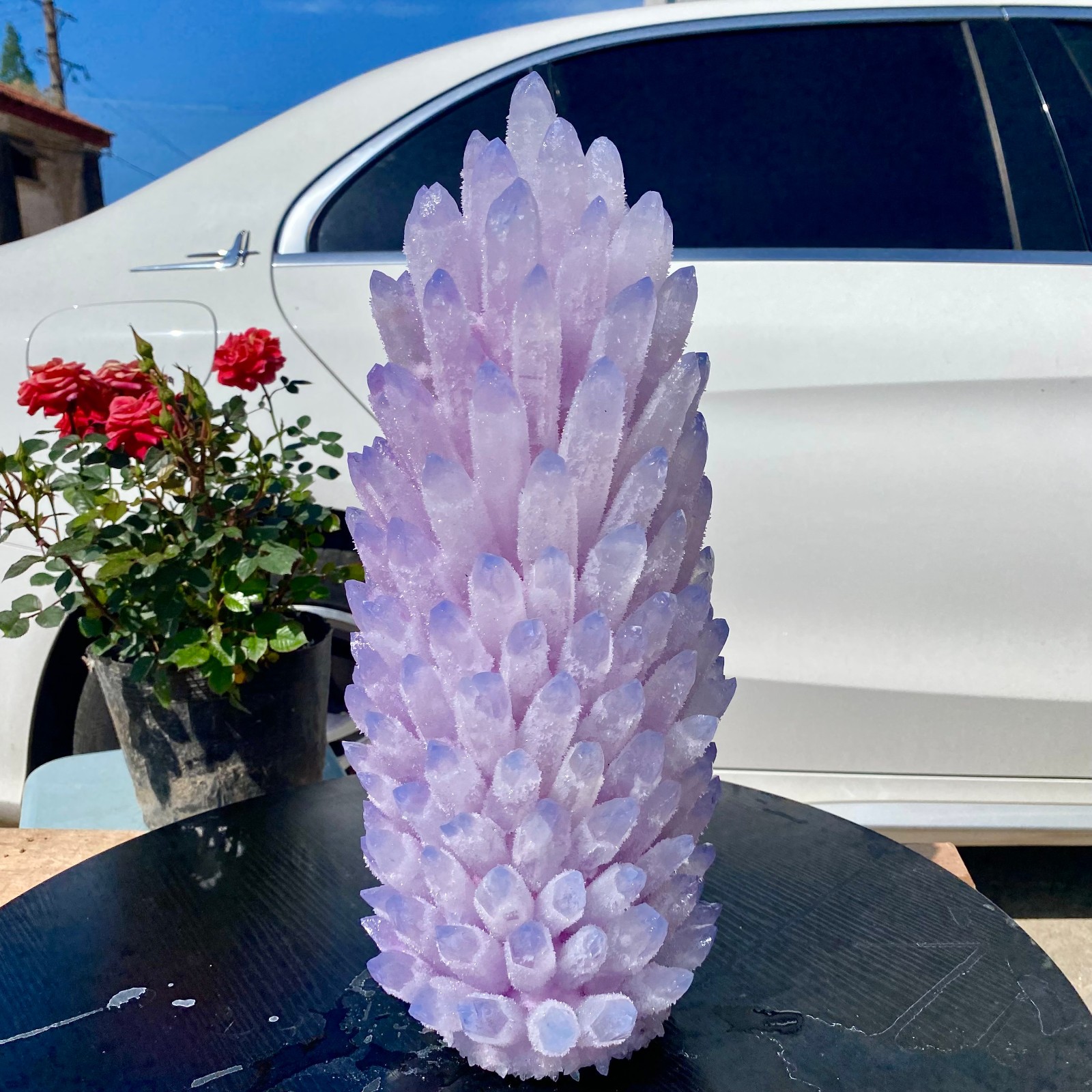 24LB New Find purple Phantom Crystal Quartz Cluster Mineral Specimen Healing