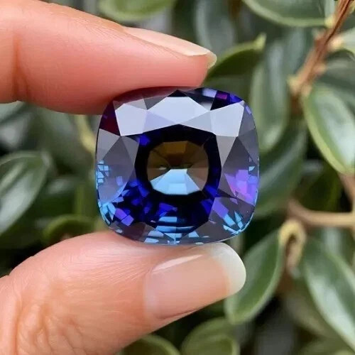 Natural Certified Alexandrite Color Change 9.35 Ct+ Cushion Cut Loose Gemstone