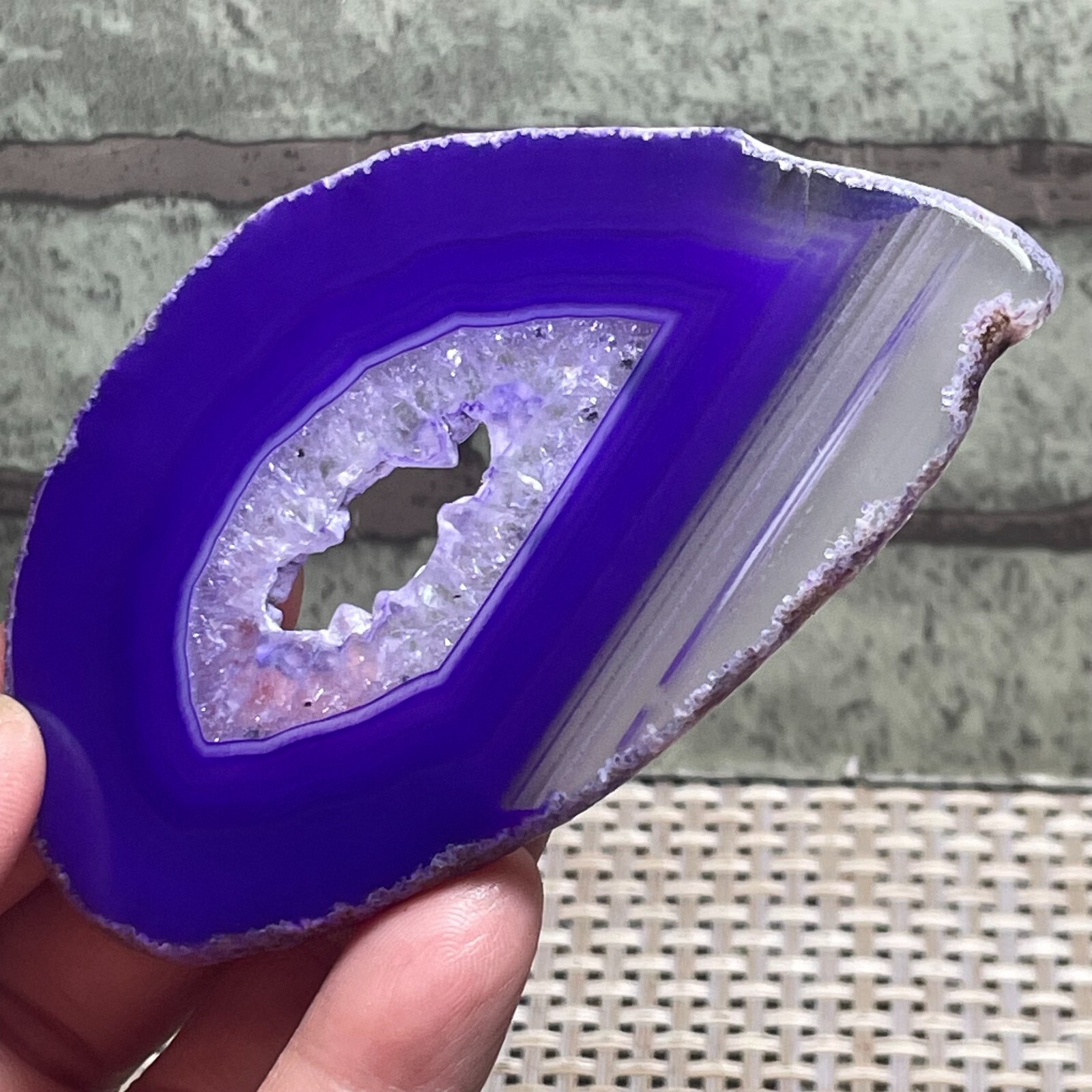 Agate Slice Coasters Display Table Geode Decor 46g F91
