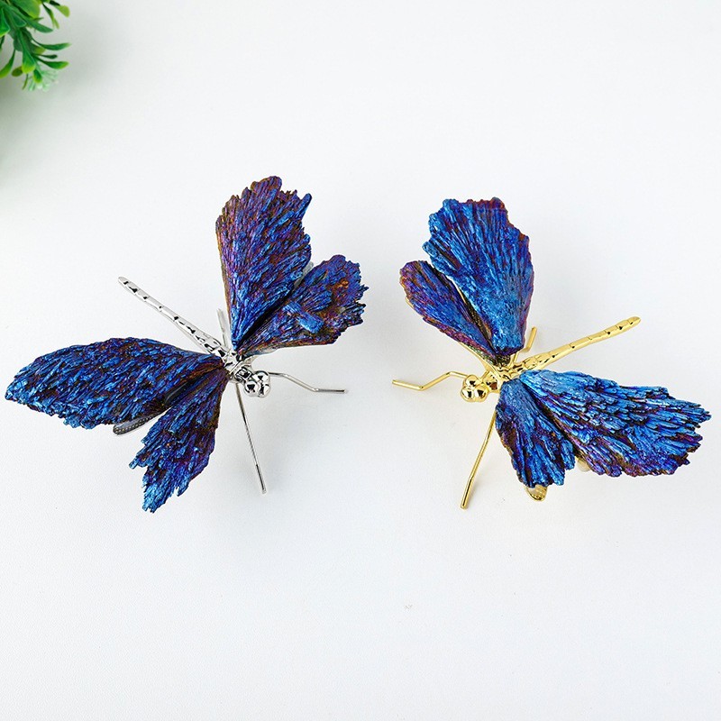 Rainbow Titanium Aura Dragonfly Healing – 3 ” Crystal Animal Statue Home Decor