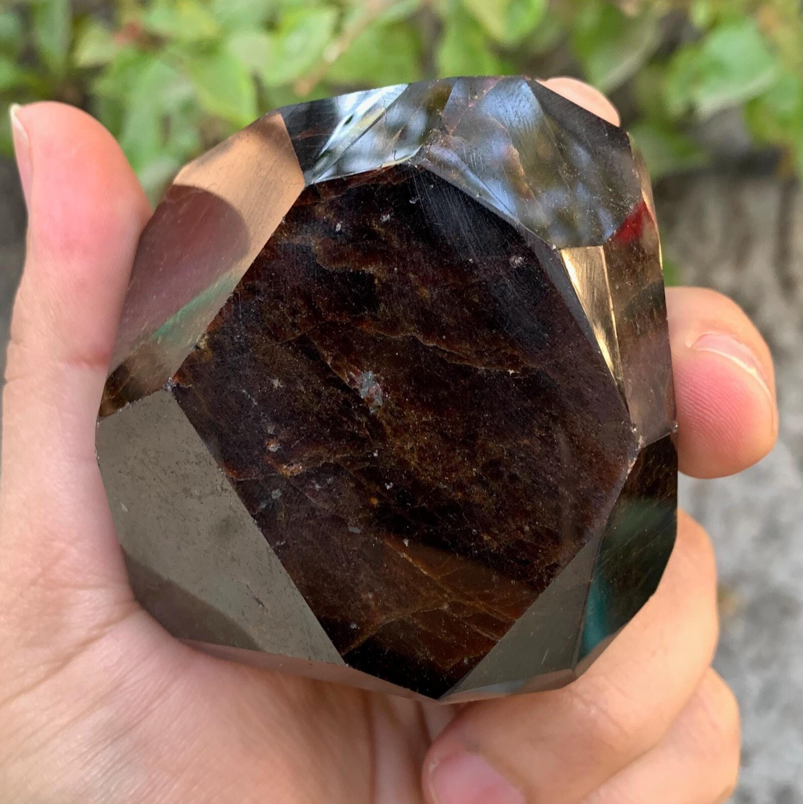 1.34 Lbs Large Lustrous Red Almandine Faceted Garnet, Faceted Red Garnet