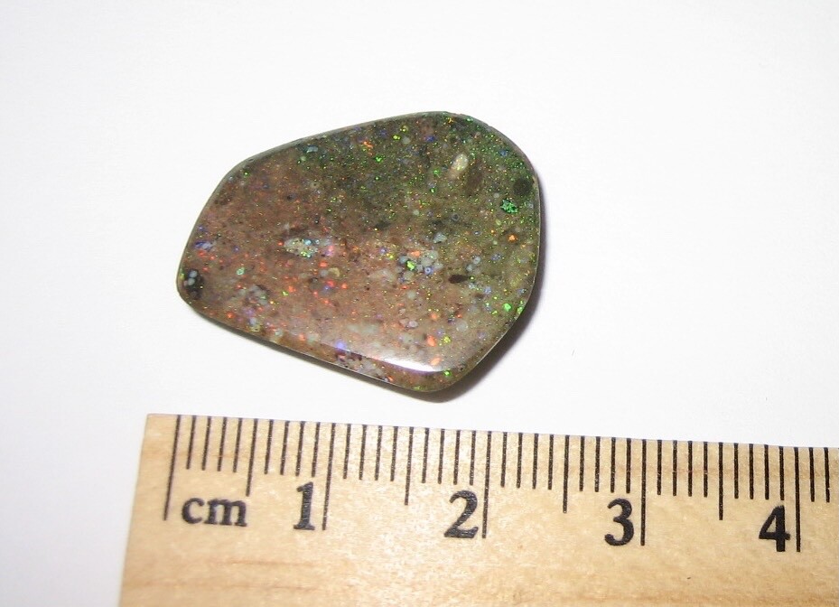 24mm x 20mm POLISHED NATURAL FREE FORM BOULDER OPAL CRYSTAL CABOCHON ~ 14cts *A1