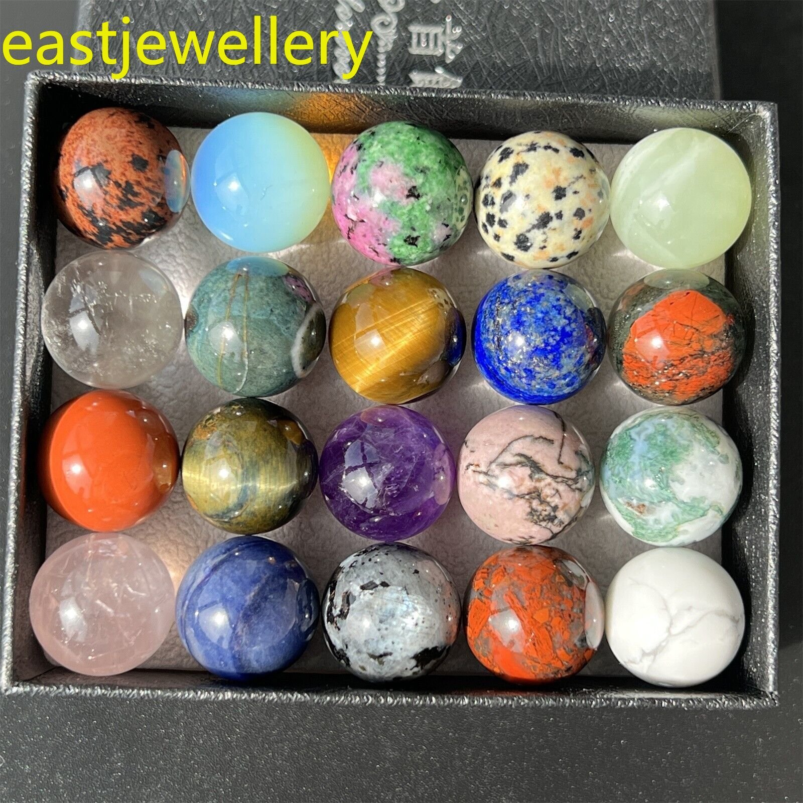 12x natural Mixed Sphere quartz crystal carved ball reiki healing Mineral 15mm+
