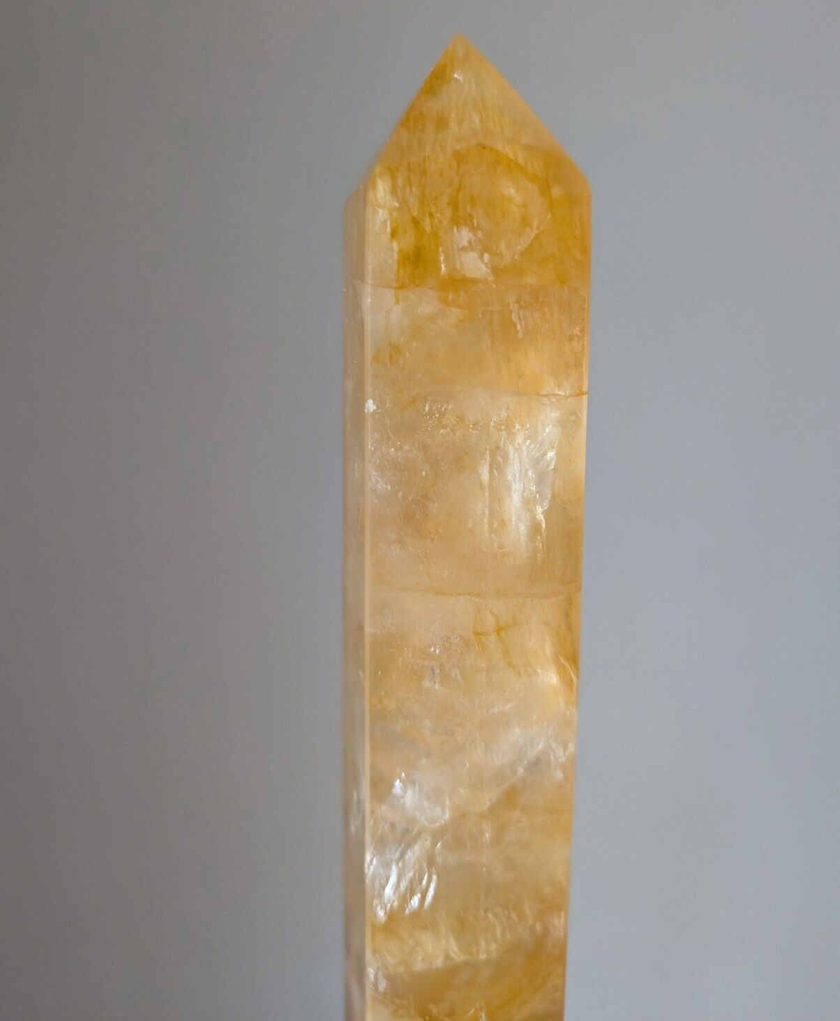 Golden Healer Tower Point Crystal Quartz Large Big Tall Chakra Gemstone Wand