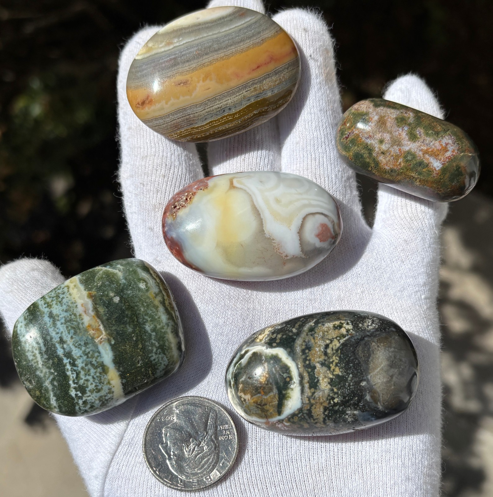 USA SALE 340g LOT XL/L TUMBLES OCEAN JASPER TUMBLES TUMBLE TUMBLED STONE STONES