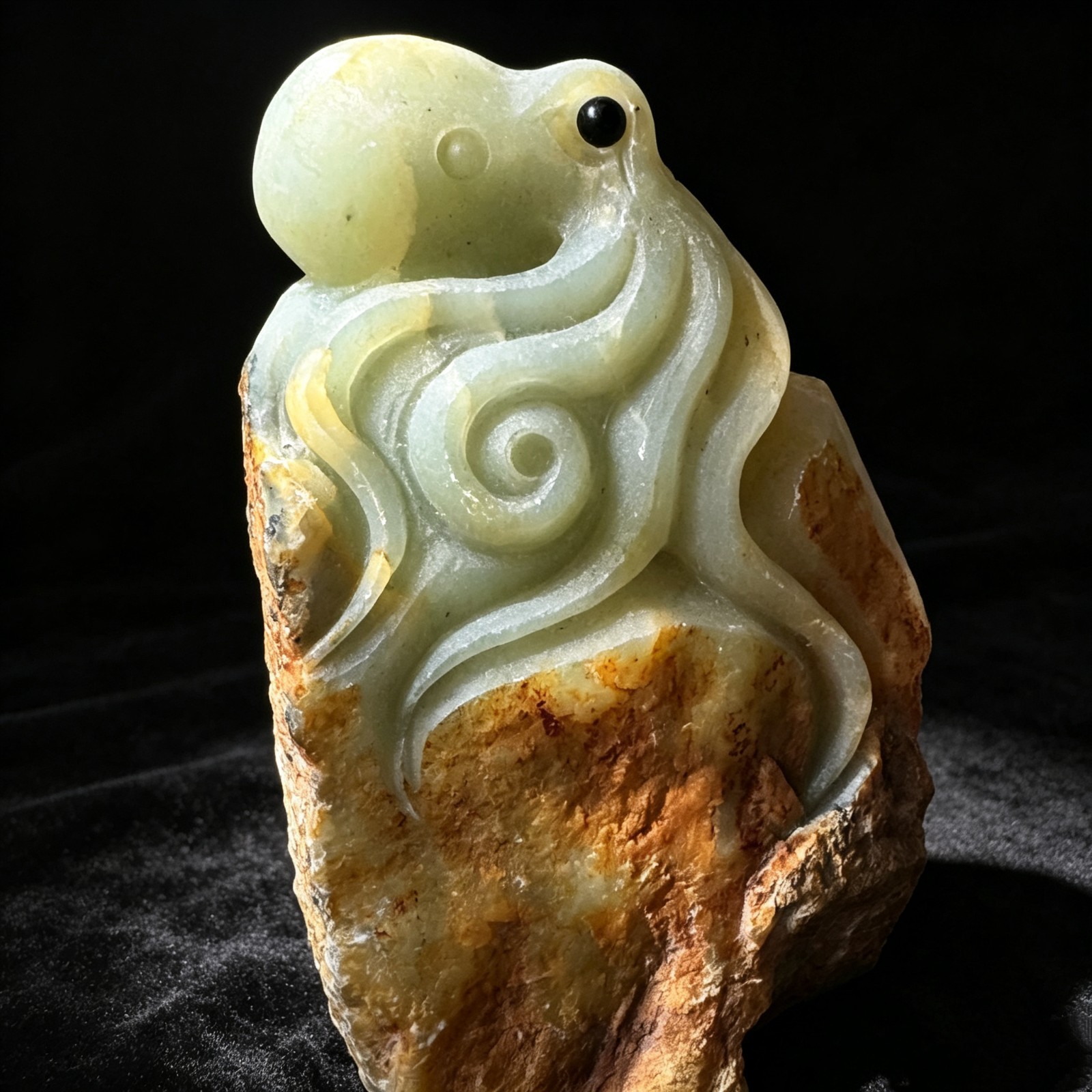 Hand Carved Amazonite Octopus Figurine – Sea Life Desk Decor Crystal Collectible