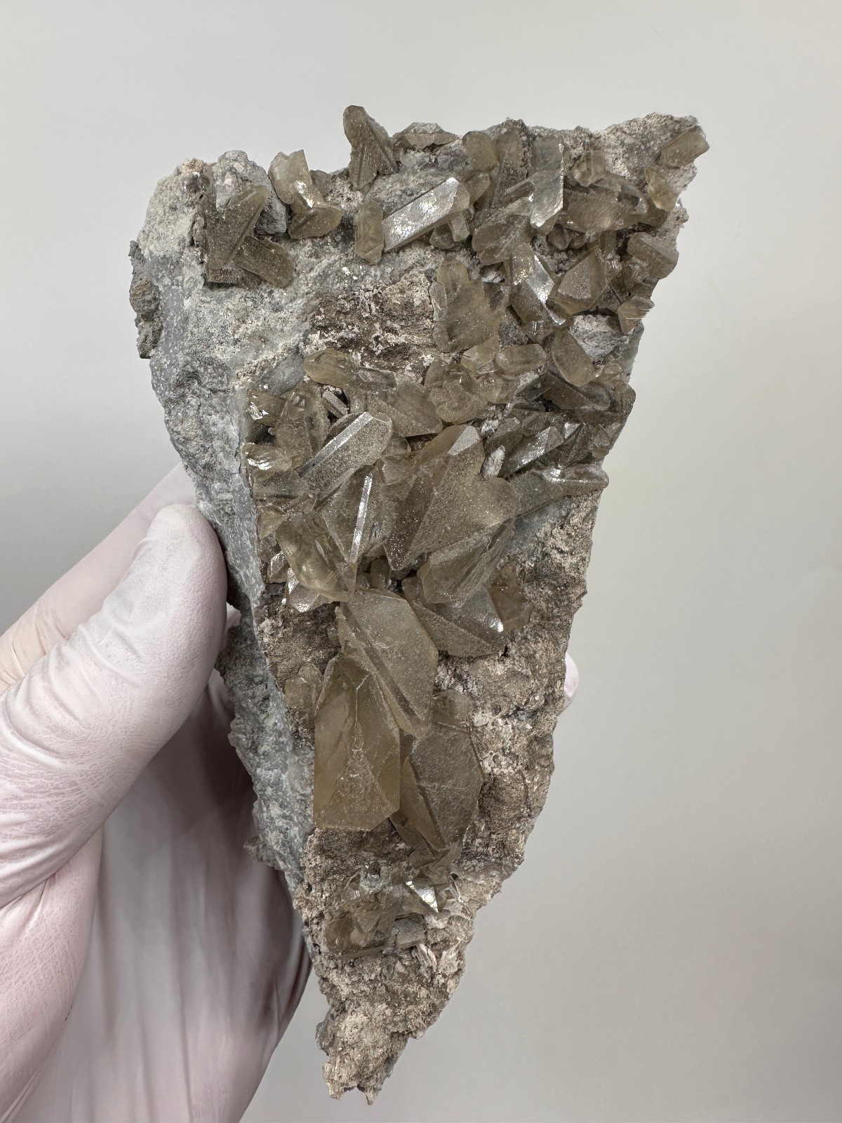 New Find__Large CLEAR Fluorescent BARITE Crystal Cluster___Linwood Mine , Iowa