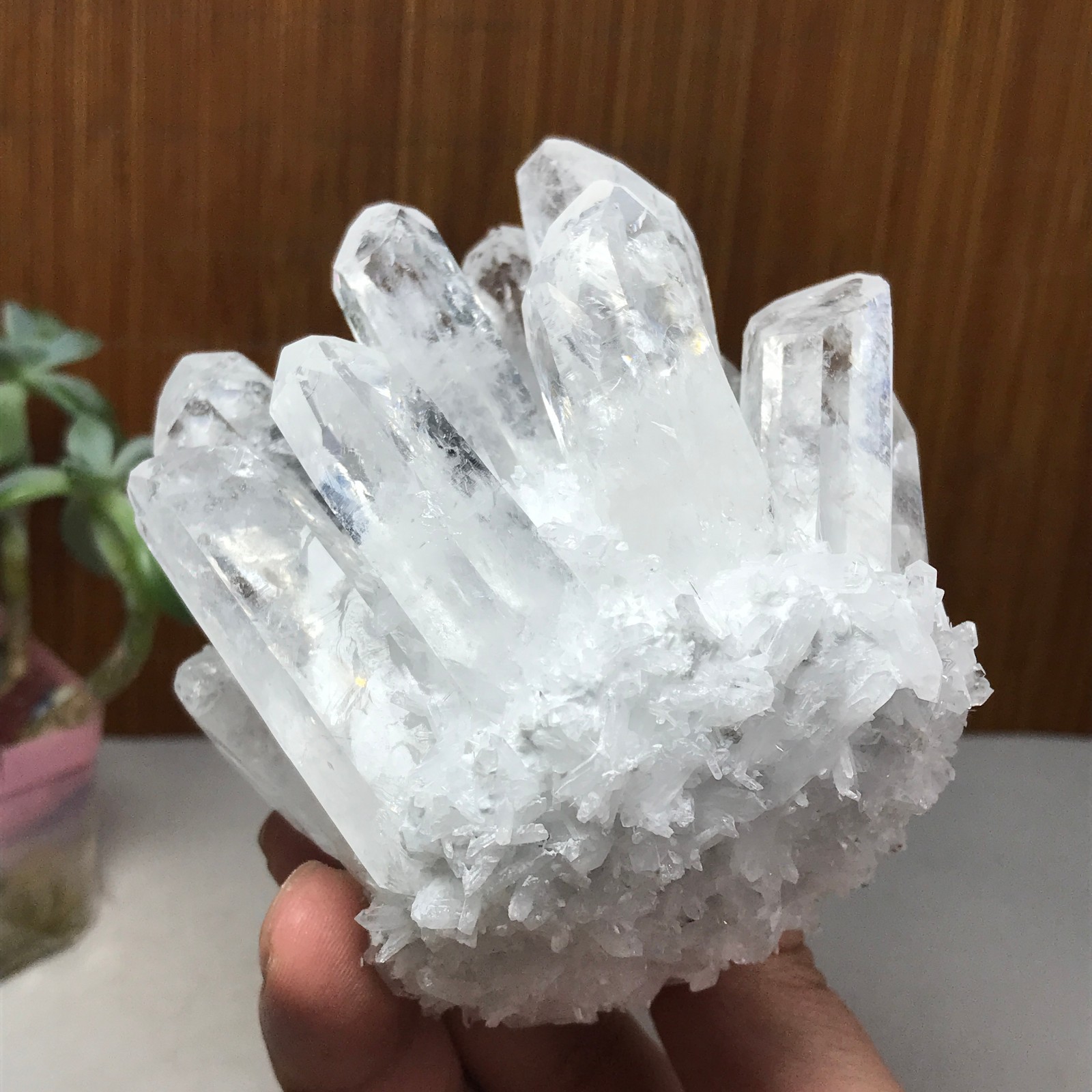94mm Natural white quartz Crystal ore Silicon Crystal Cluster 540g A1827