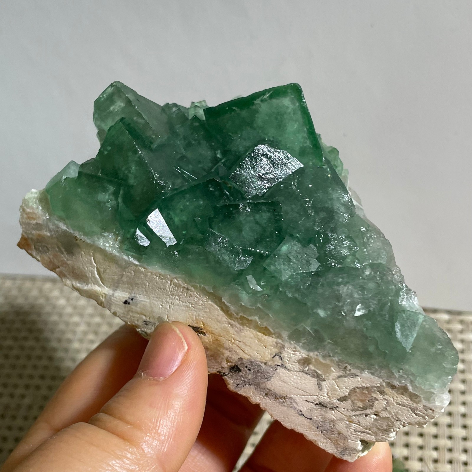 235g NATURAL Green FLUORITE Quartz Crystal Cluster Mineral Specimen