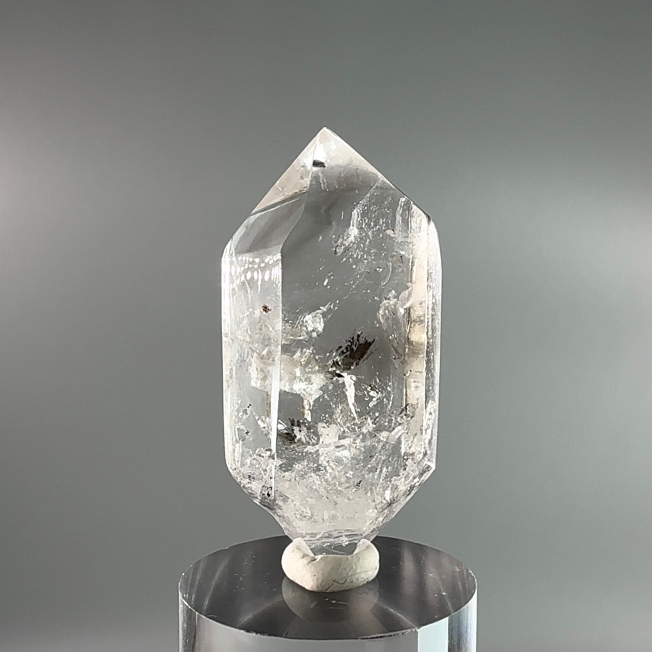 3 Moving Bubbles! Rare Optical Rainbow Slightly Smoky Enhydro Quartz Crystal