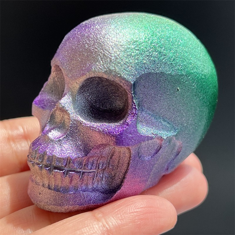 2.3″ Natural White Jade electroplating skull quartz crystal skull Gem Random 1pc