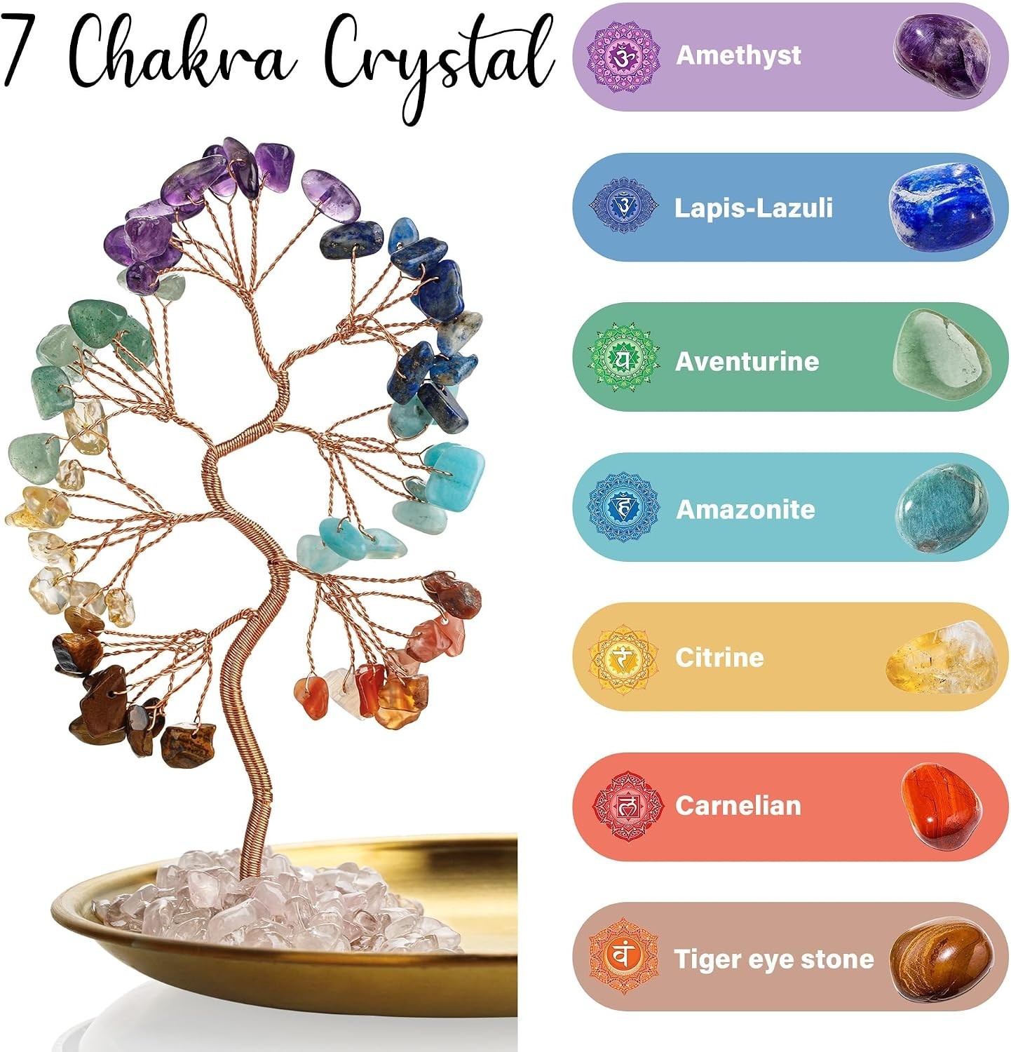 7 Chakra Healing Crystal Tree Ceramic Mother Earth Decor Mother Earth Statues…