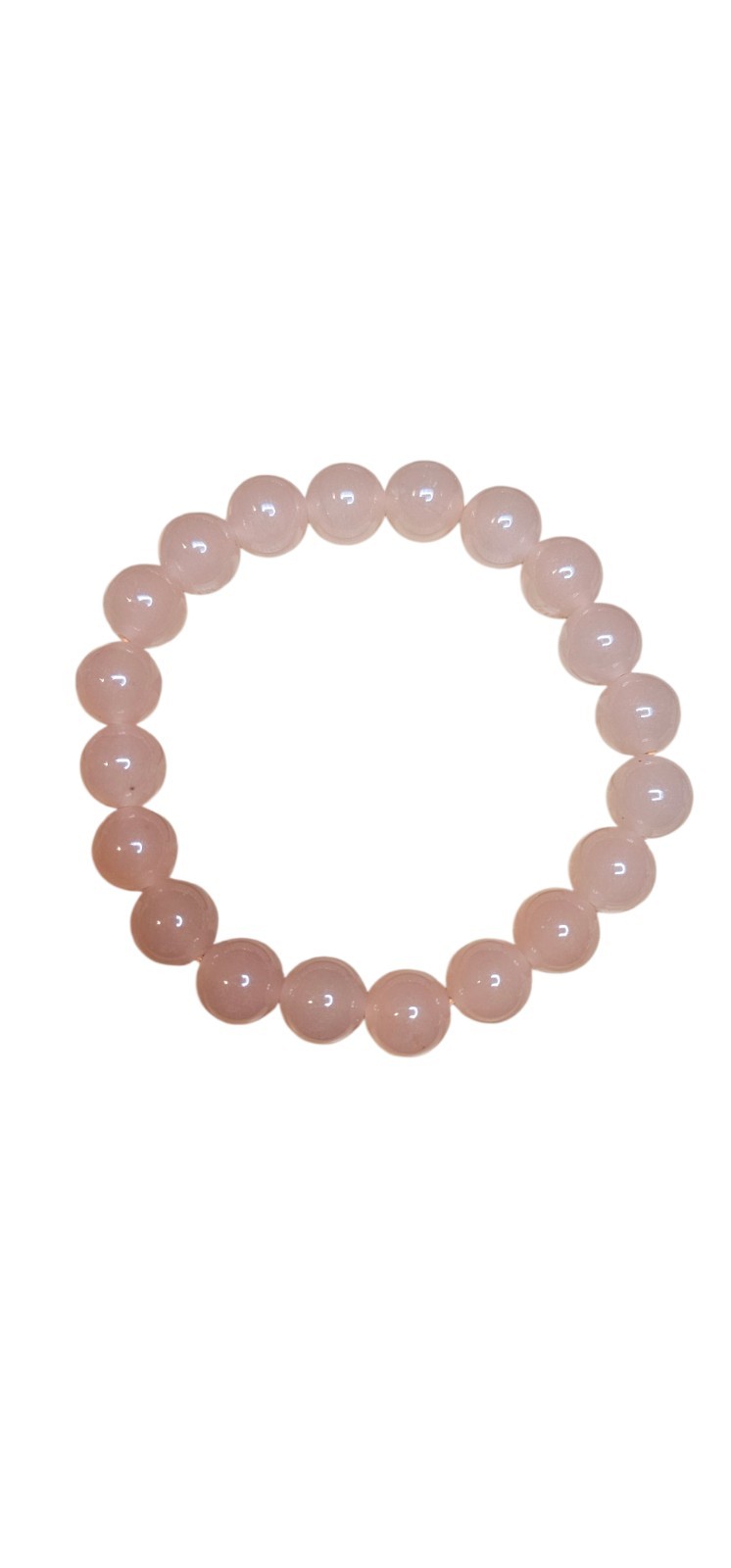 Peach Jade Bracelet Stretch Round Beads Unisex 10mm
