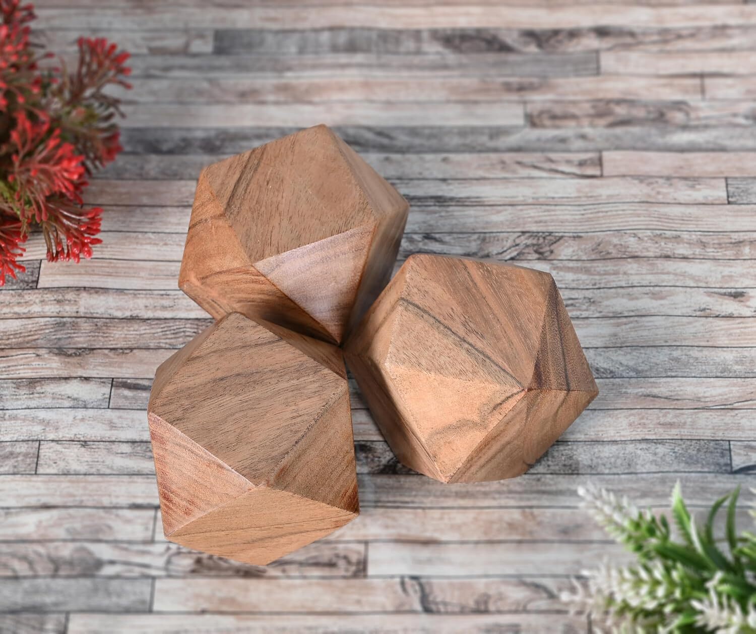 NIRMAN Acacia Wood Decorative Ball for Centerpiece or Individual Use…