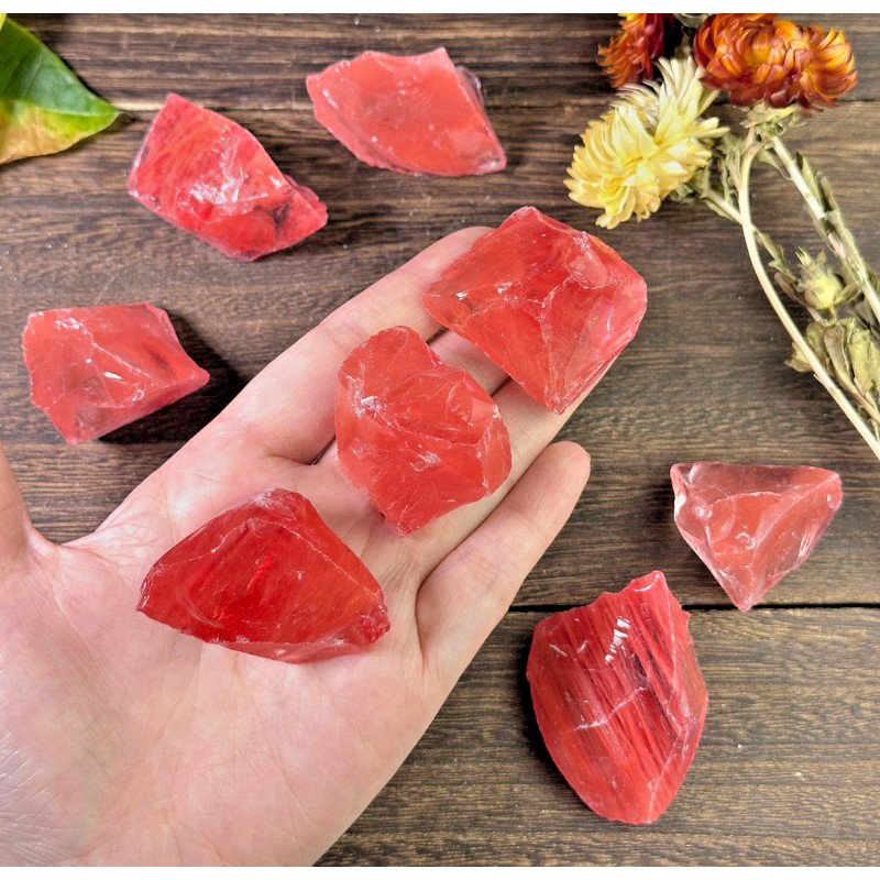 3Pcs Cherry Quartz Raw Stone Crystal Mineral Specimen Healing Energy Gifts