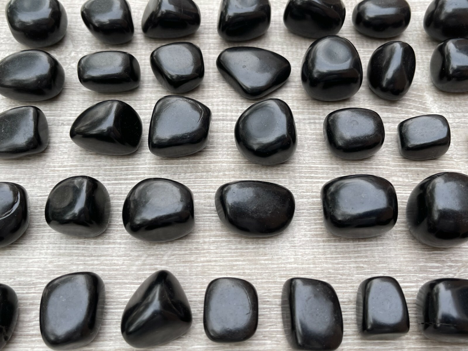 Grade A++ Jet Tumbled Stones, 0.8-1.25 Inch Tumbled Jet Stones, Wholesales Bulk