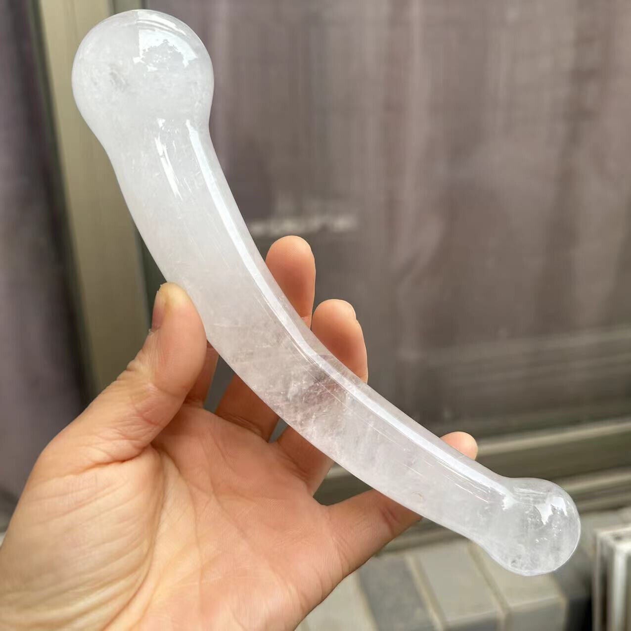 1PC Natural White Quartz Crystal Massage Penis Wand Gemstone Yoni Healing