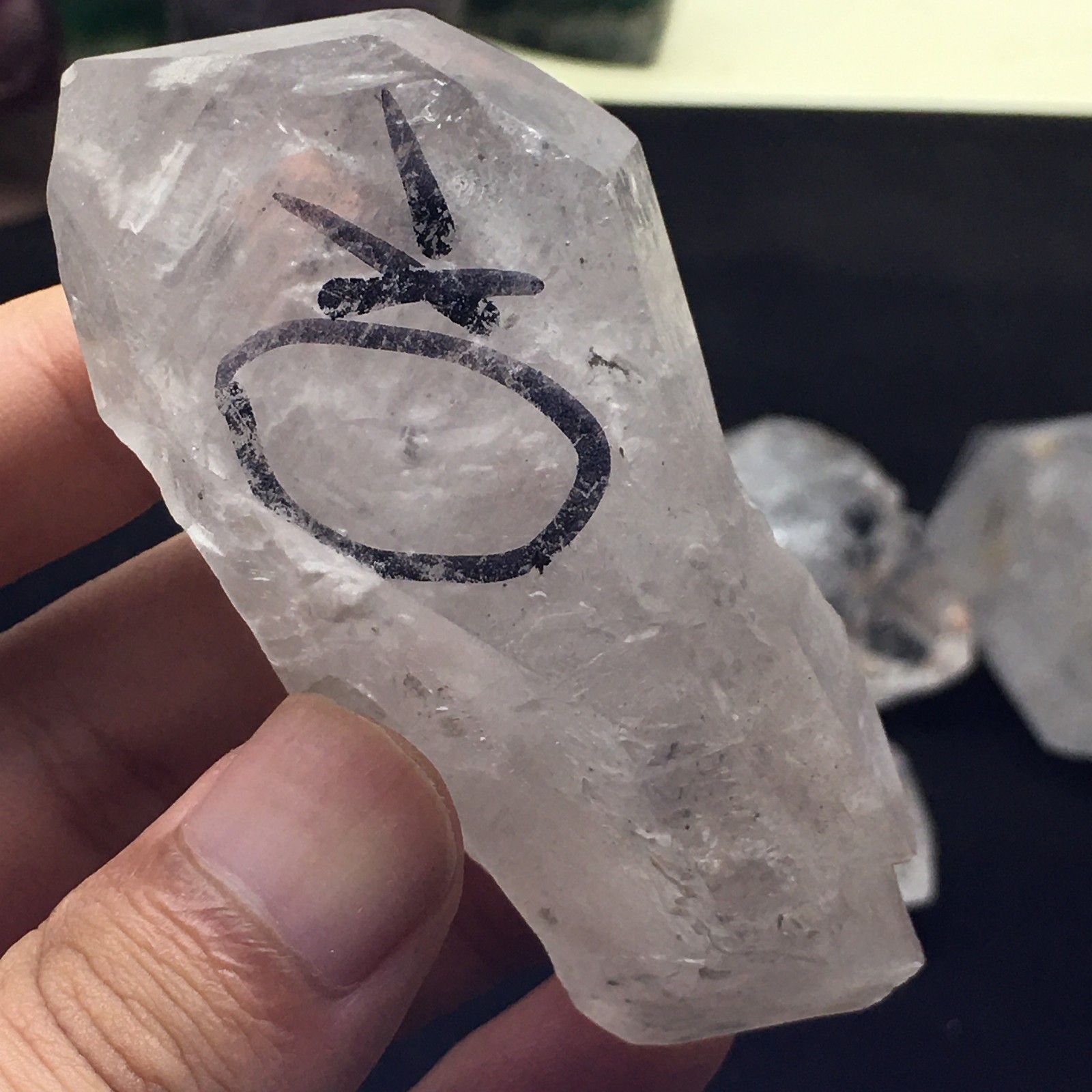 157g Rare Herkimer Diamond Quicksand Crystal enhydro+big moving Water Droplets