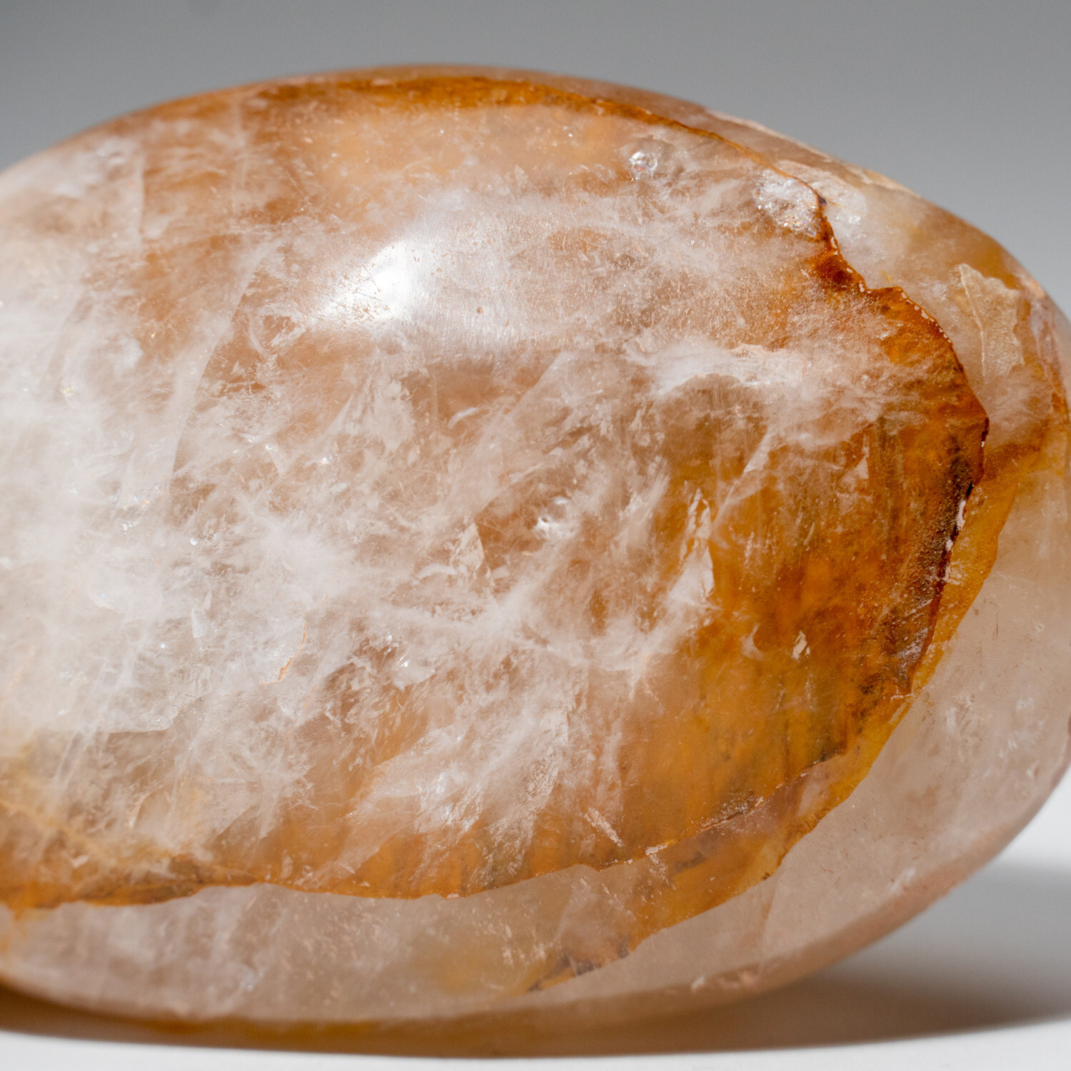 Genuine Polished Lemon Quartz (Large) Palm Stone