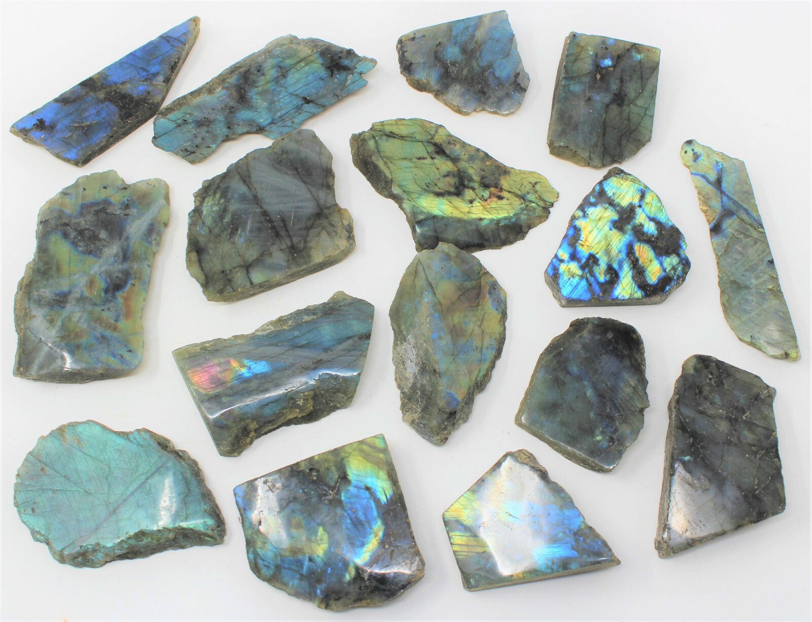 5 lb Wholesale Bulk Lot Natural Labradorite Slabs, Raw Labradorite Crystal Slice