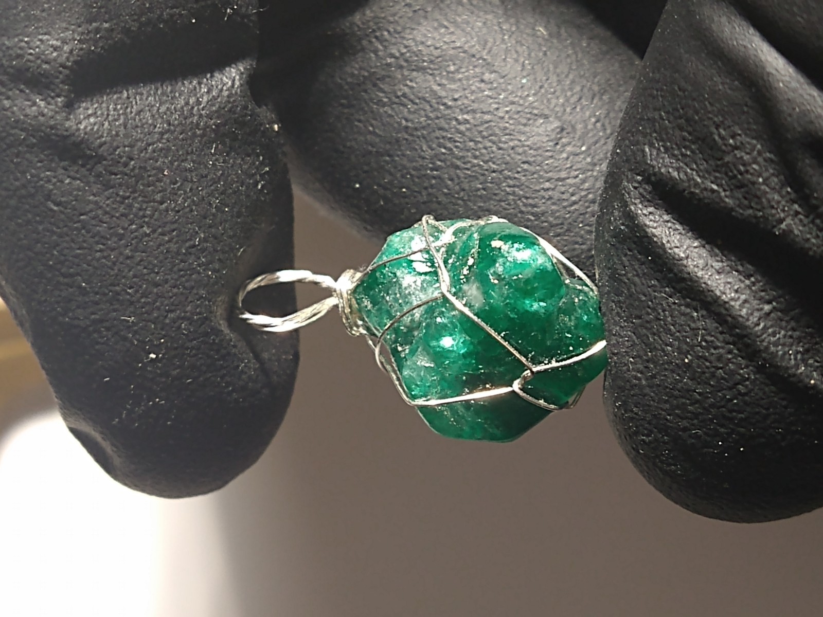 13.5 Translucent Rough Emerald Crystal Pendant With Gemmy Parts Excellent Color