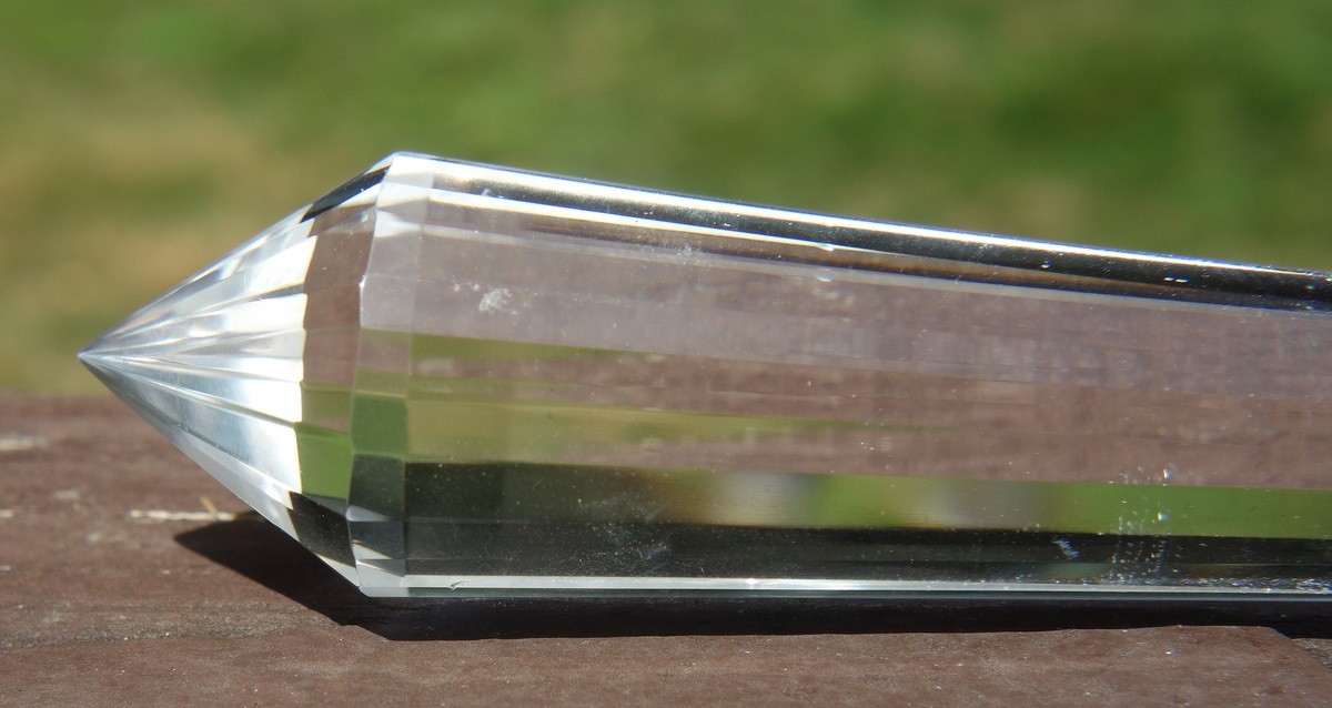 Vogel Inspired 24 Sided Quartz Double Terminated Crystal Wand Water Clarity