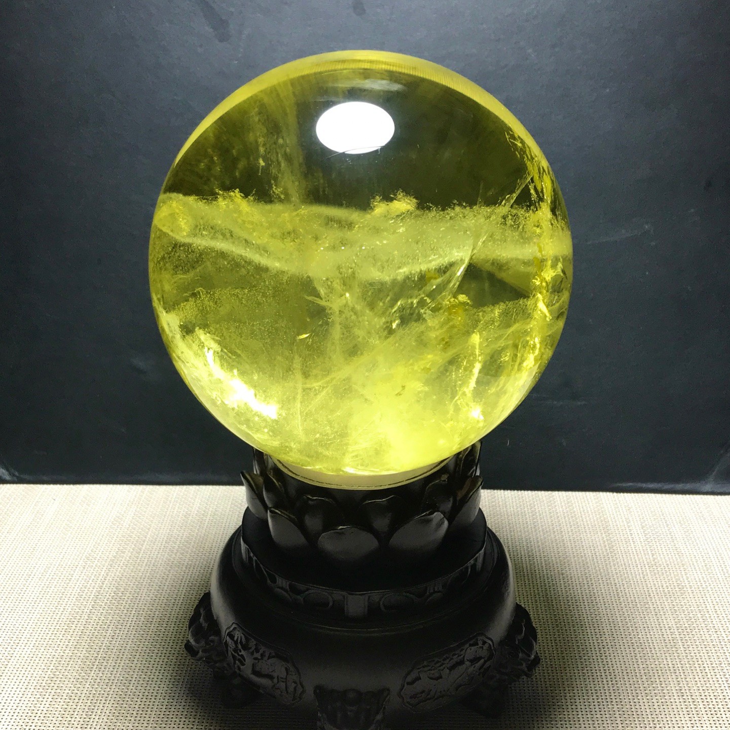 15LB Top Natura Citrine Quartz Sphere Quarzt Crystal Ball reiki Healing