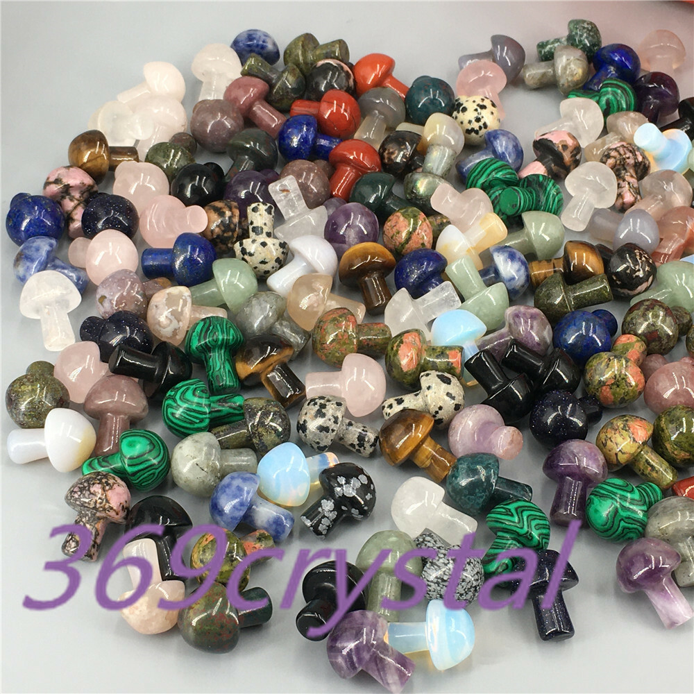 wholesale！ Natural mini mushroom Quartz Crystal Carved Polishing Healing.