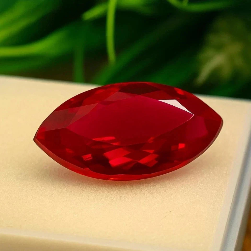 8.35 CT Burmese Natural Blood Red Ruby Marquise Cut Certified Gemstone