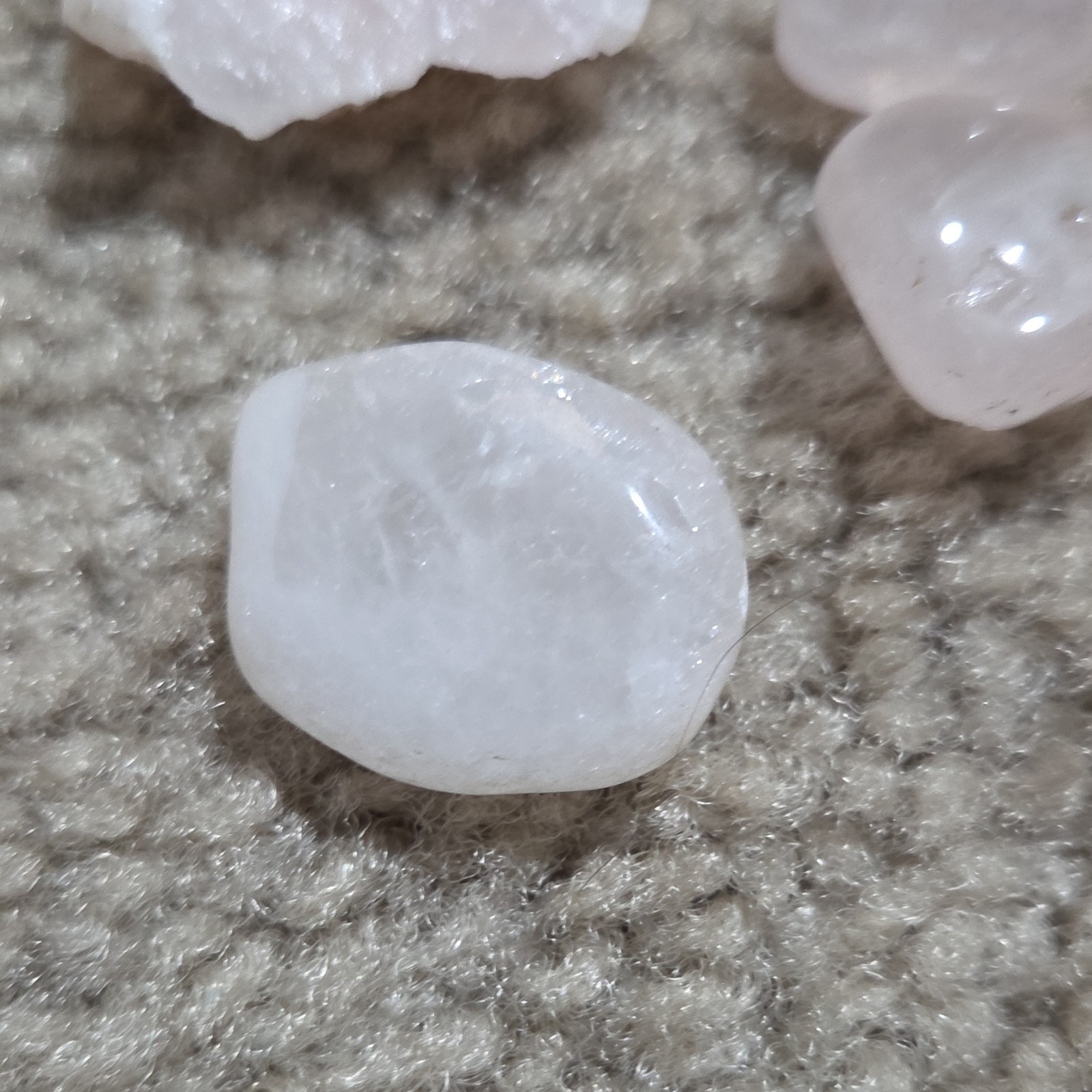 Tumbled & Raw Light Pink and Clear Crystal Stones Lot