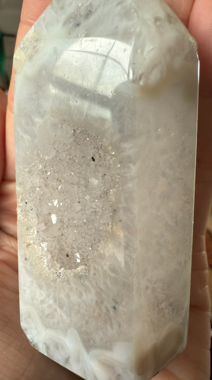 175 gram 4 inch Druzy Agate Double Terminated Point. Crystal Healing. Brazil