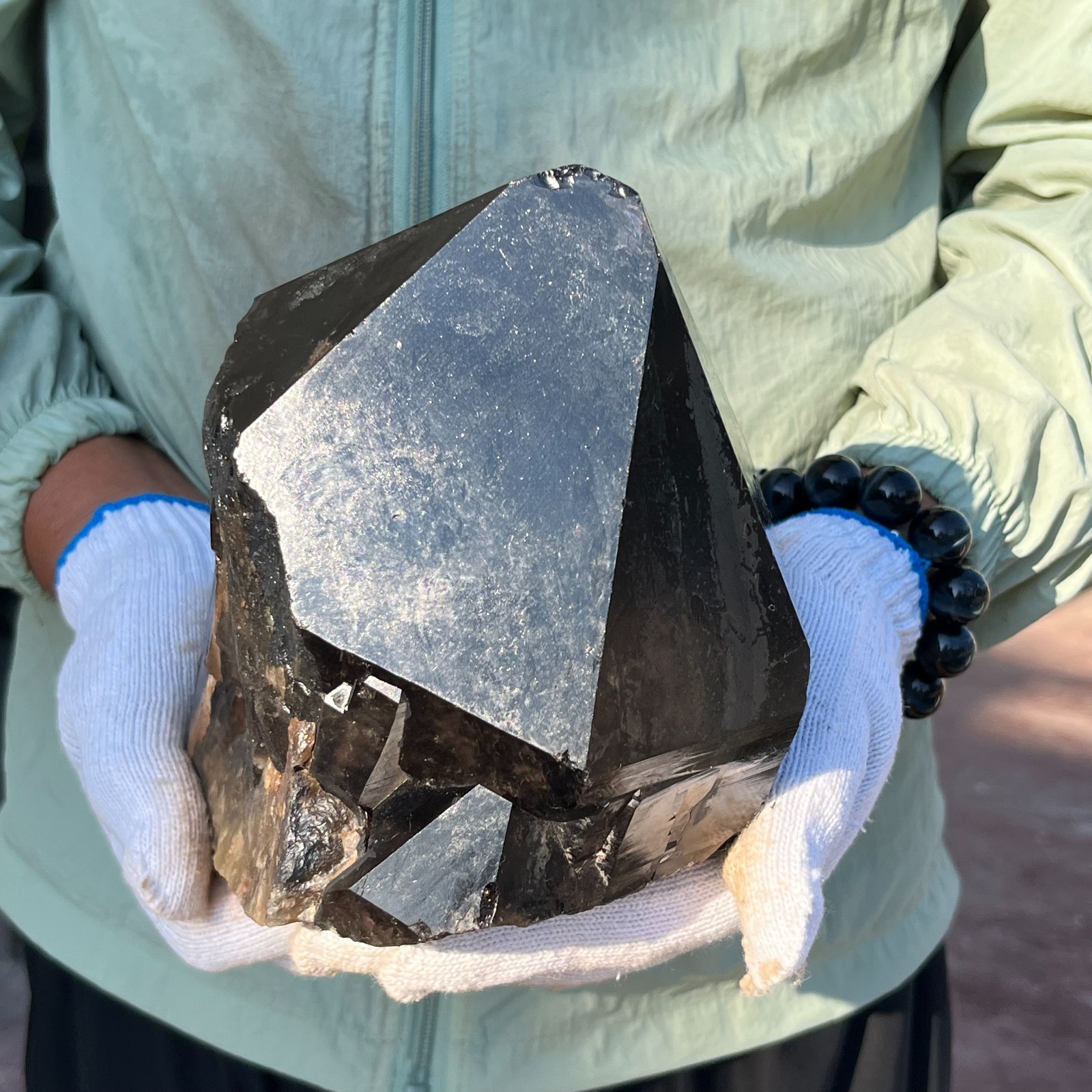 10LB Natural Smoky Black Skeletal Elestial Quartz Crystal Point Mineral