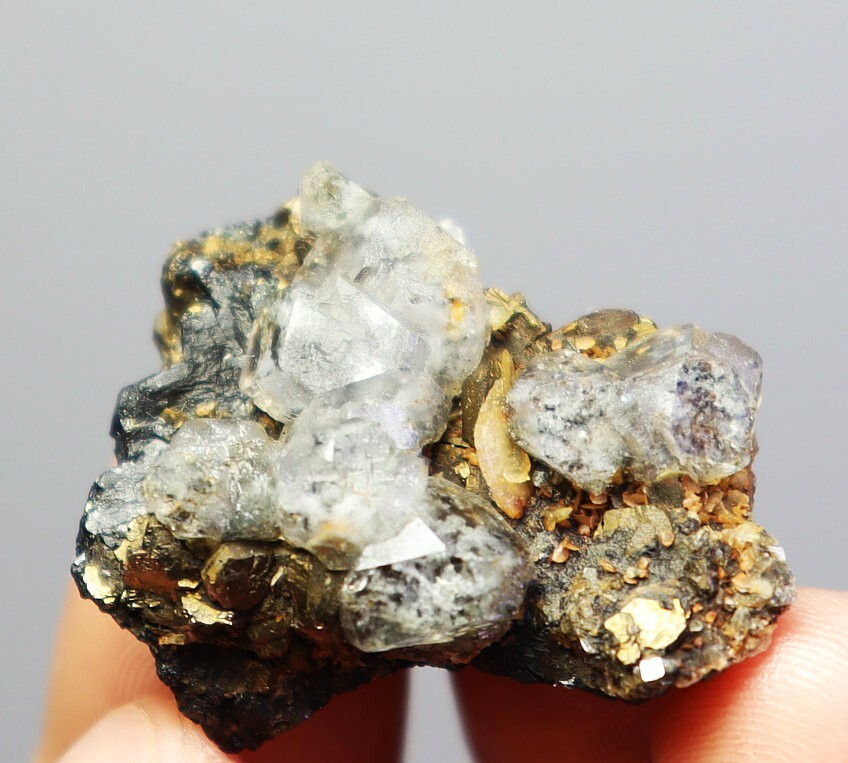 Natural Fluorite Phantom Siderite Pyrite Cassiterite Crystal Mineral Specimen