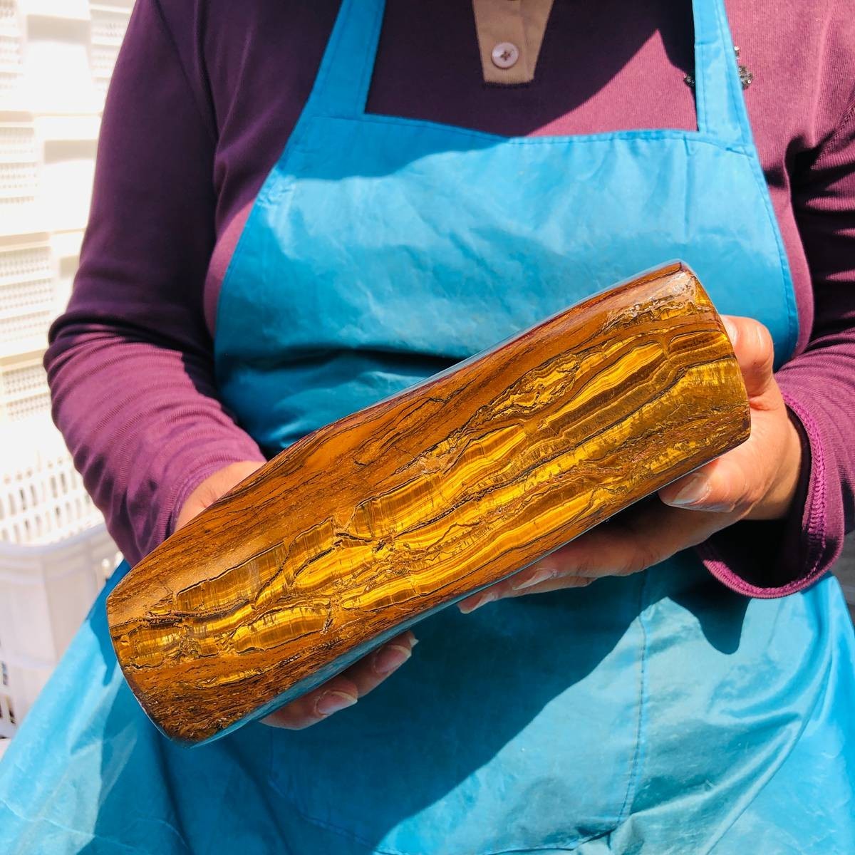 7.1 LB Natural Tiger Eye Polished Specimen Home Decor Raw Healing Stone 5343