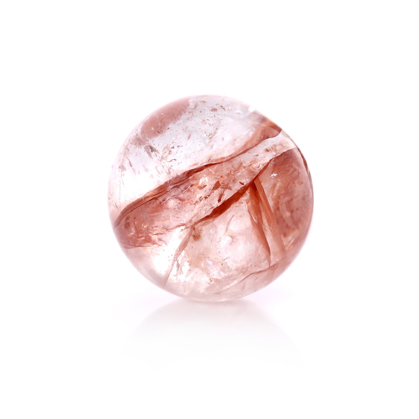 Himalayan Crystal Quartz Sphere Ball Clear Pink Glassy 18-19mm