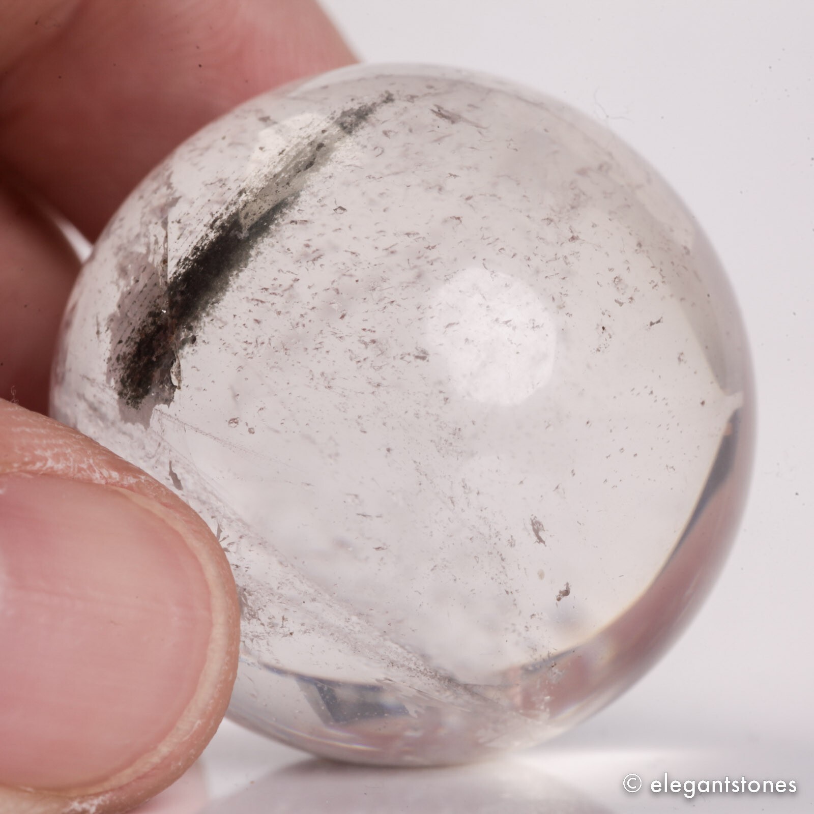 45g32mm Natural Garden/Phantom/Ghost/Lodolite Quartz Crystal Sphere Healing Ball