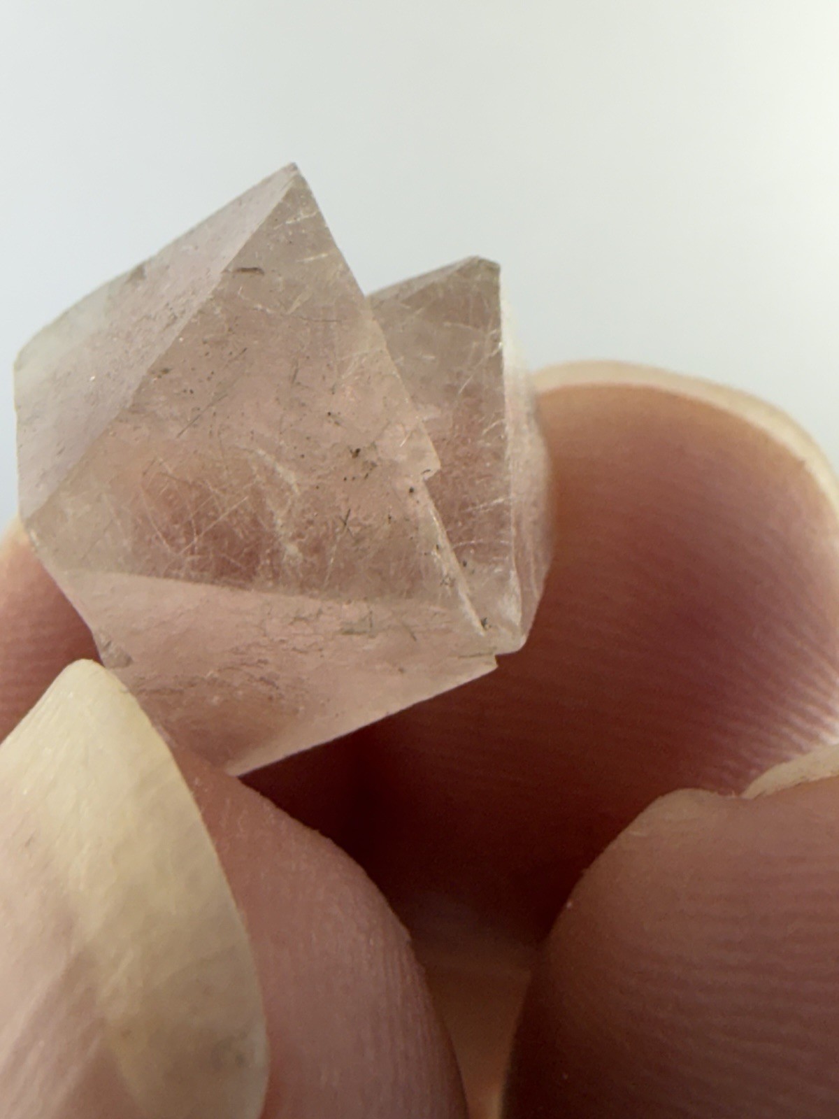 Pink Octahedral Fluorite With Side Rider, From Inner Mongolia, China