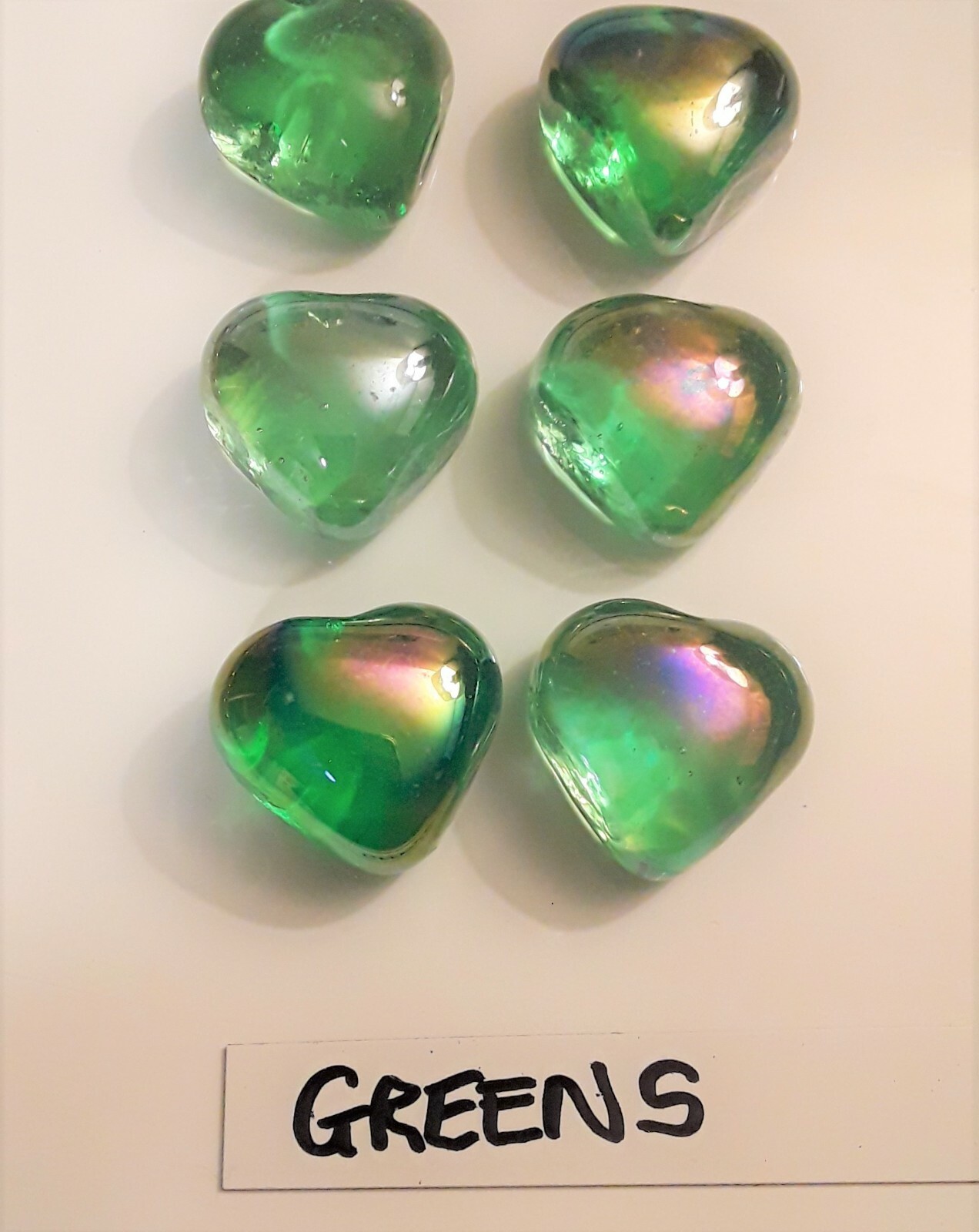 Gratitude Stone – Glass Heart Token Love Gift COLORS or CLEAR !