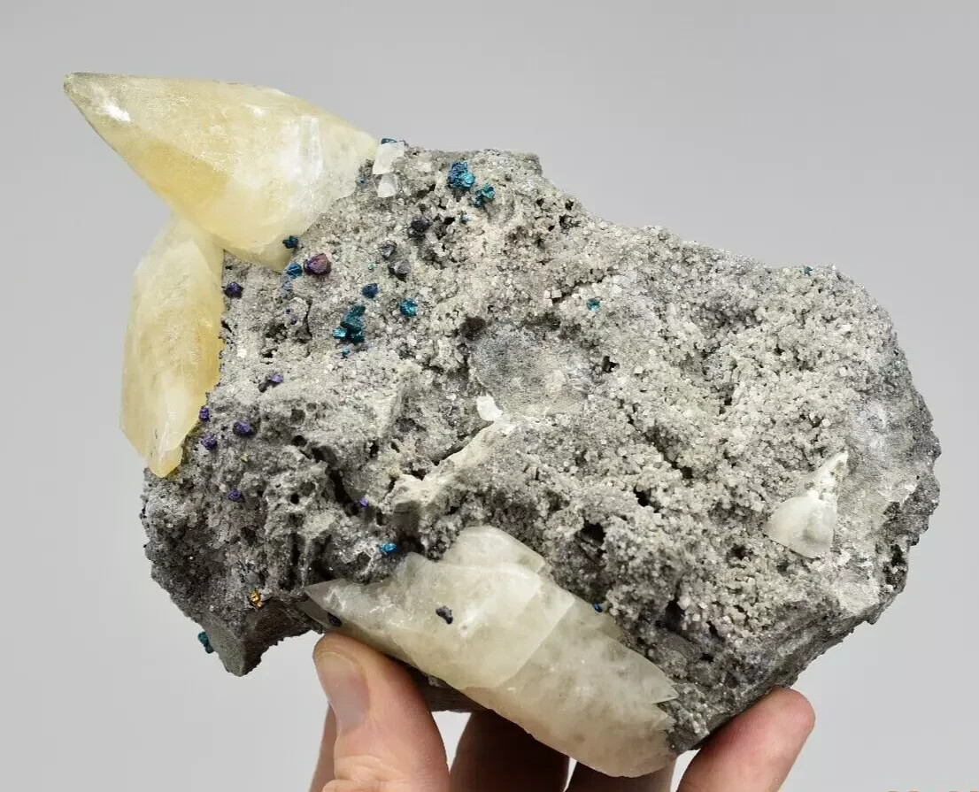3.8 LB Calcite with Chalcopyrite – Brushy Creek Mine, Reynolds Co., Missouri