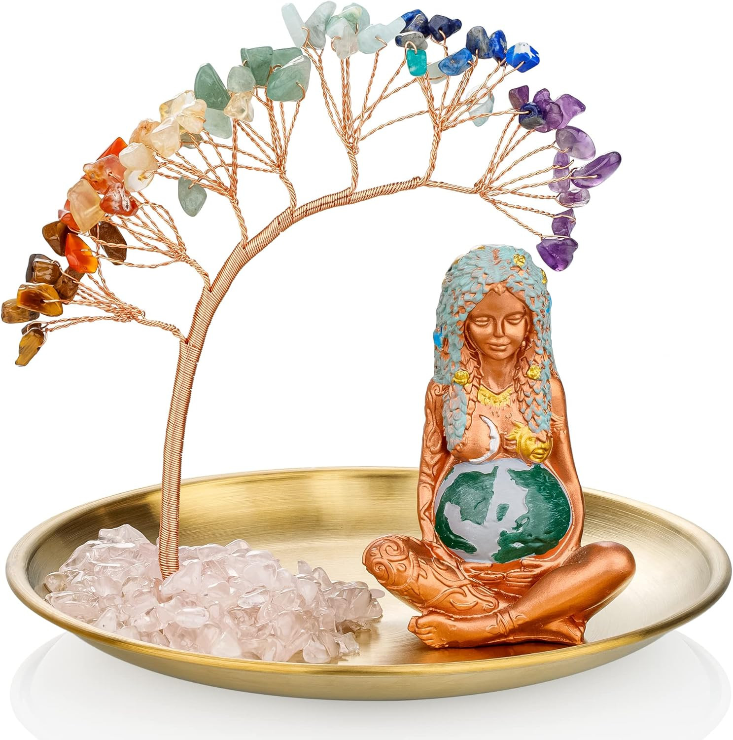 7 Chakra Healing Crystal Tree Ceramic Mother Earth Decor Mother Earth Statues Gi