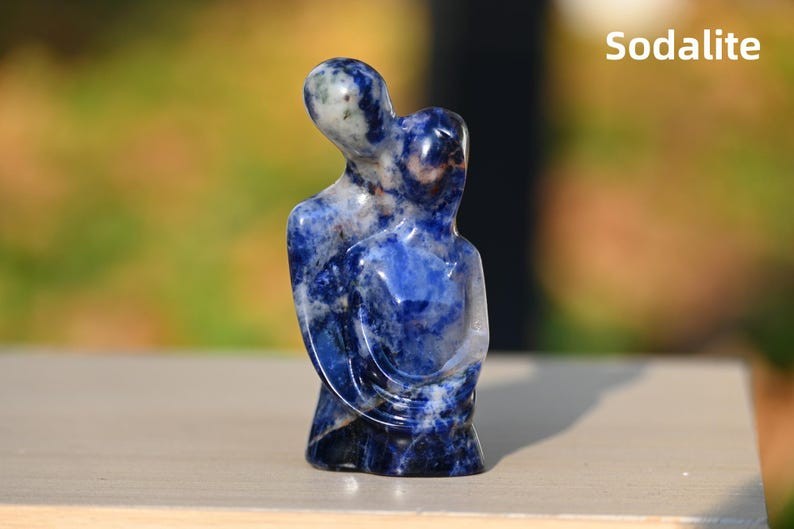 3″ Natural Quartz carved Lovers Reiki Healing Crystal Decor Ornament Gift 1pc