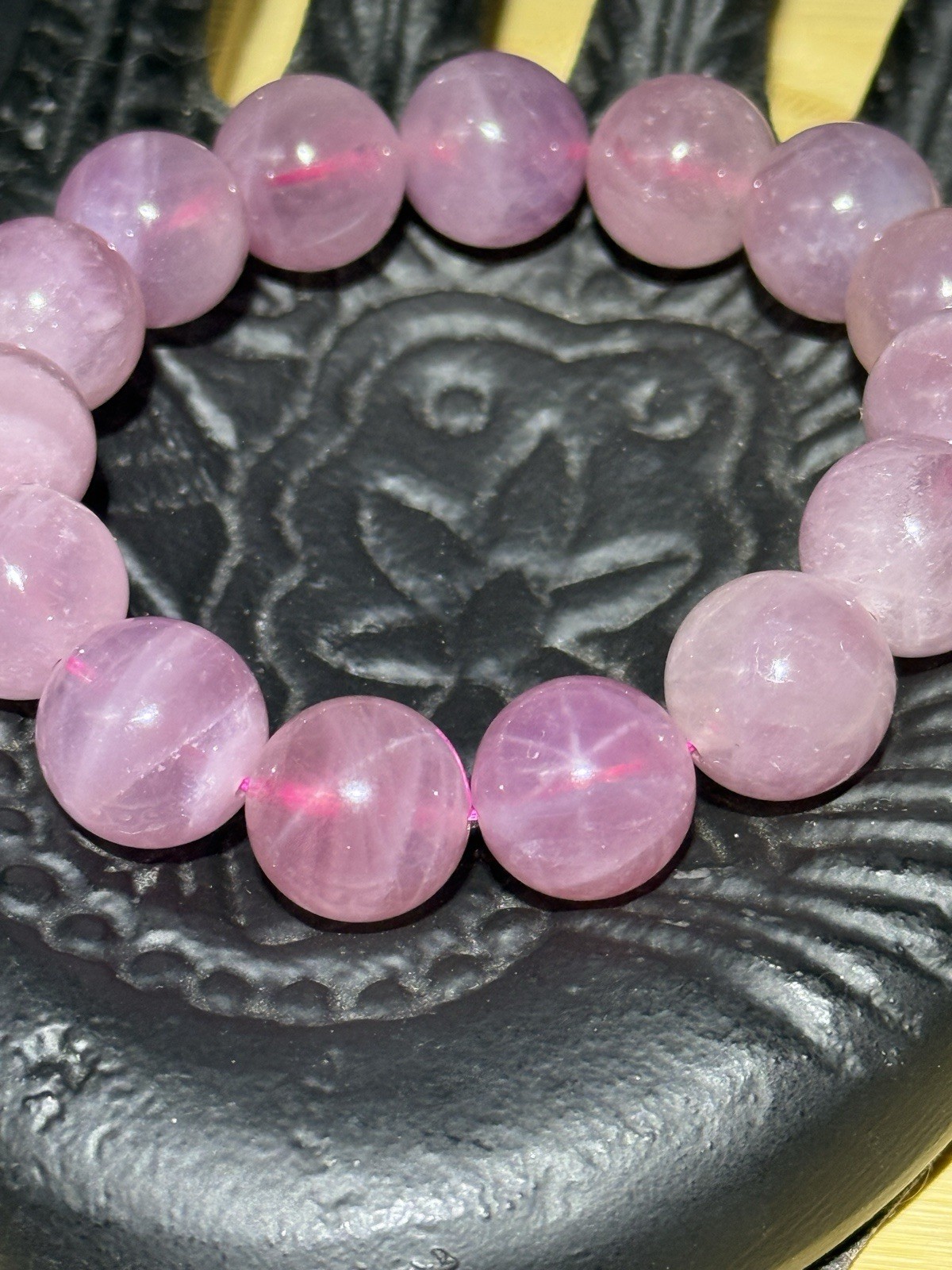 Natural HQ Madagascar Star Rose Quartz 15mm Beaded Bracelets Free shipping