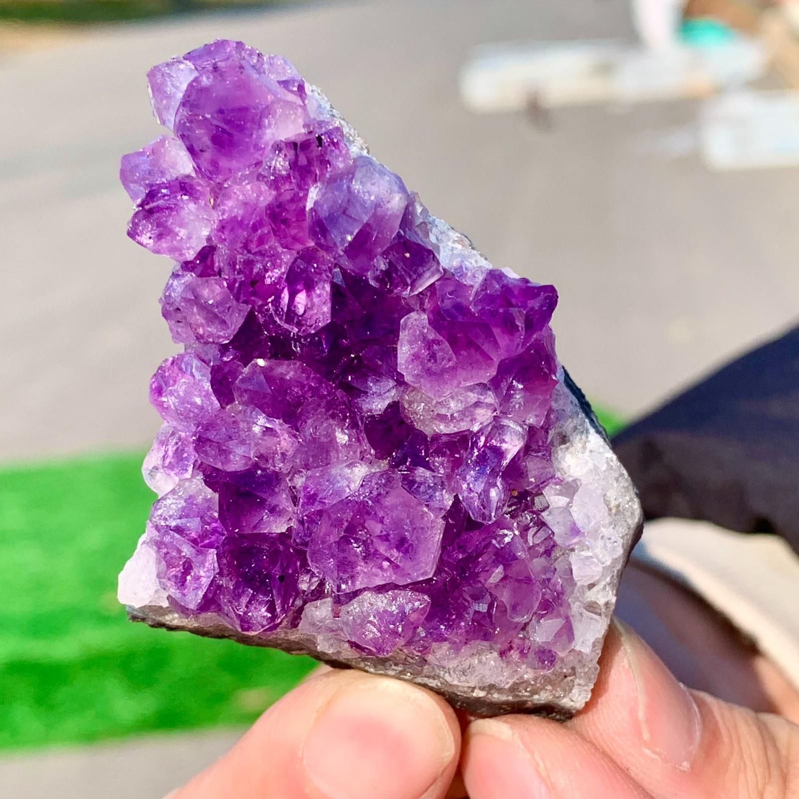 77G Natural Amethyst geode quartz cluster crystal specimen Healing A378