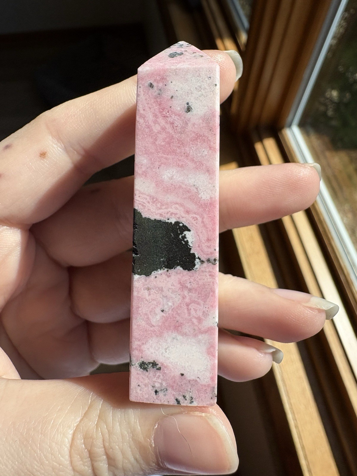 Peruvian Bubblegum Pink Rhodonite Tower