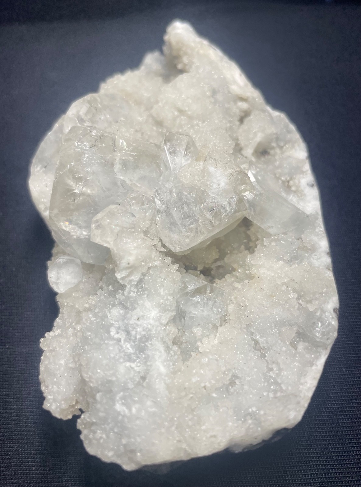 Natural cluster Apophyllite crystal in coral spiceman 221 gr 11x6x3. 5 cm