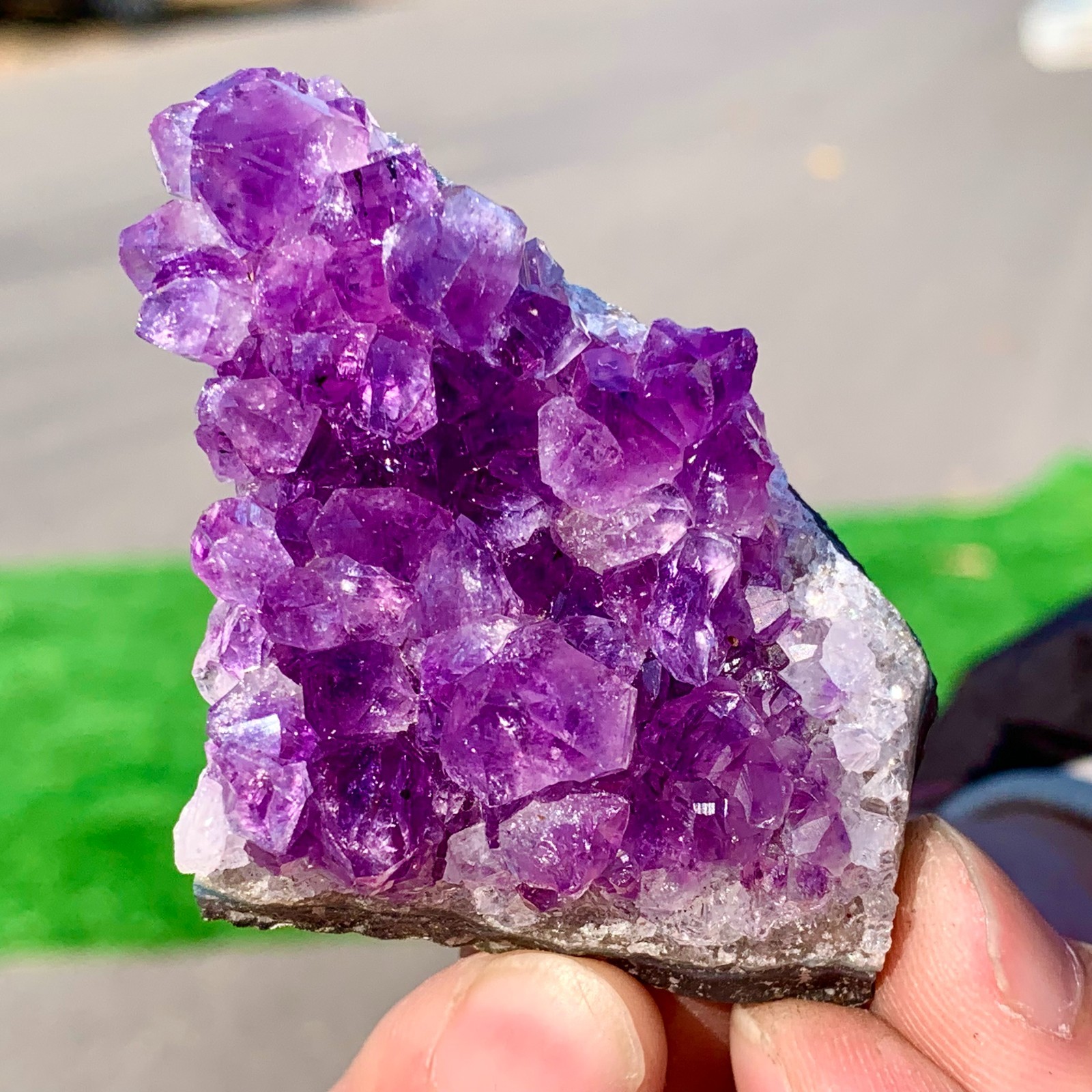 77G Natural Amethyst geode quartz cluster crystal specimen Healing A378