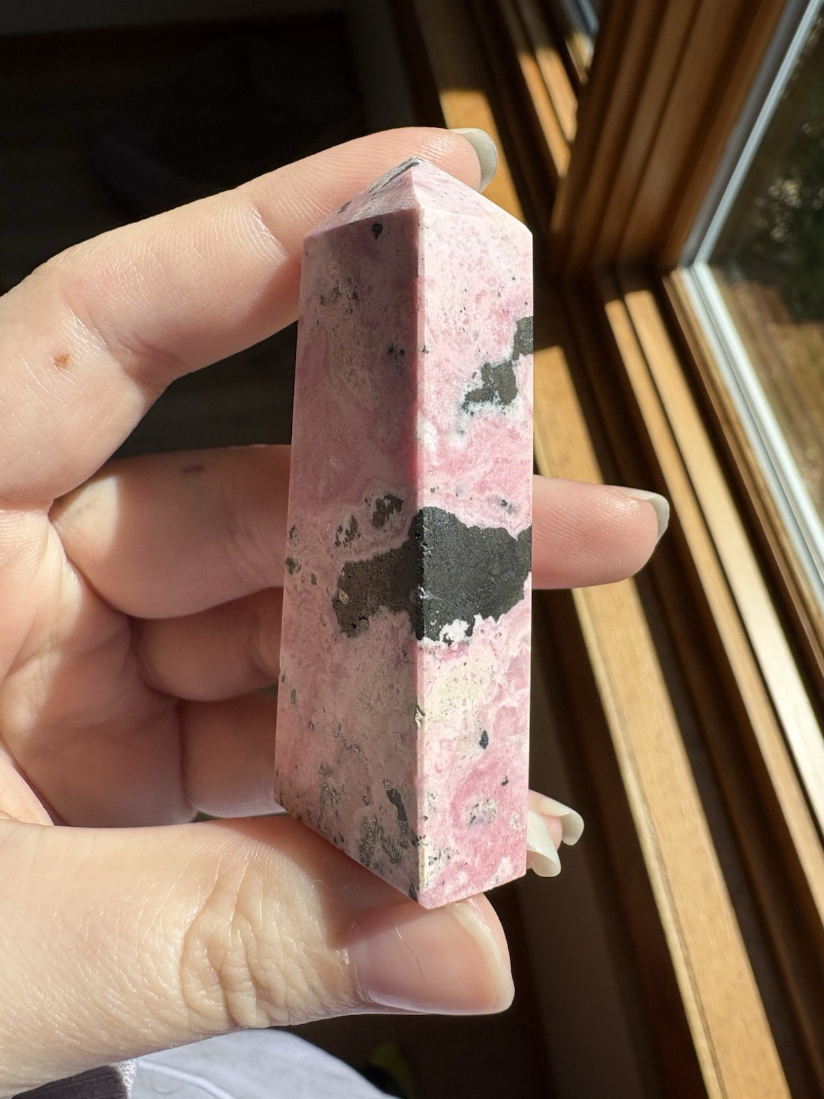 Peruvian Bubblegum Pink Rhodonite Tower