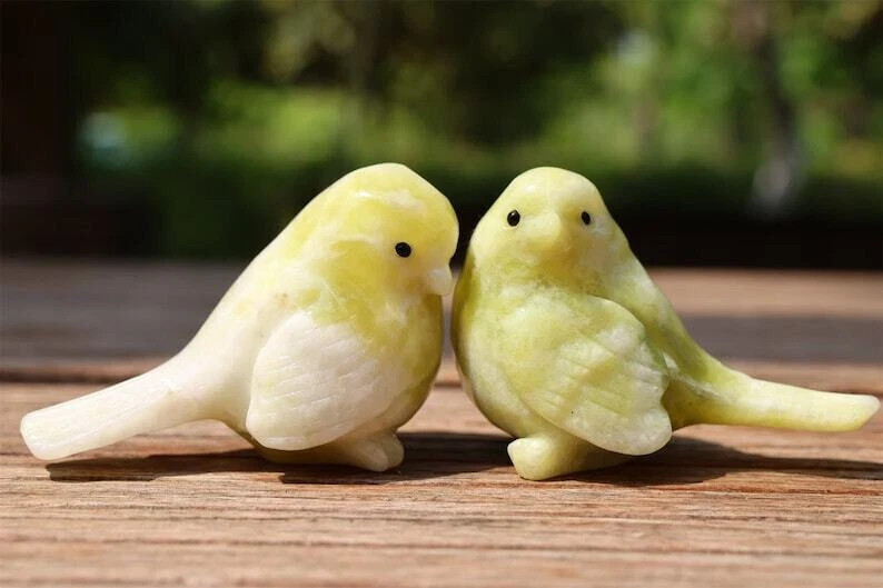 2.4” Natural Lantian jade Quartz Carved Bird Skull Crystal Reiki Decor Gift 1pc