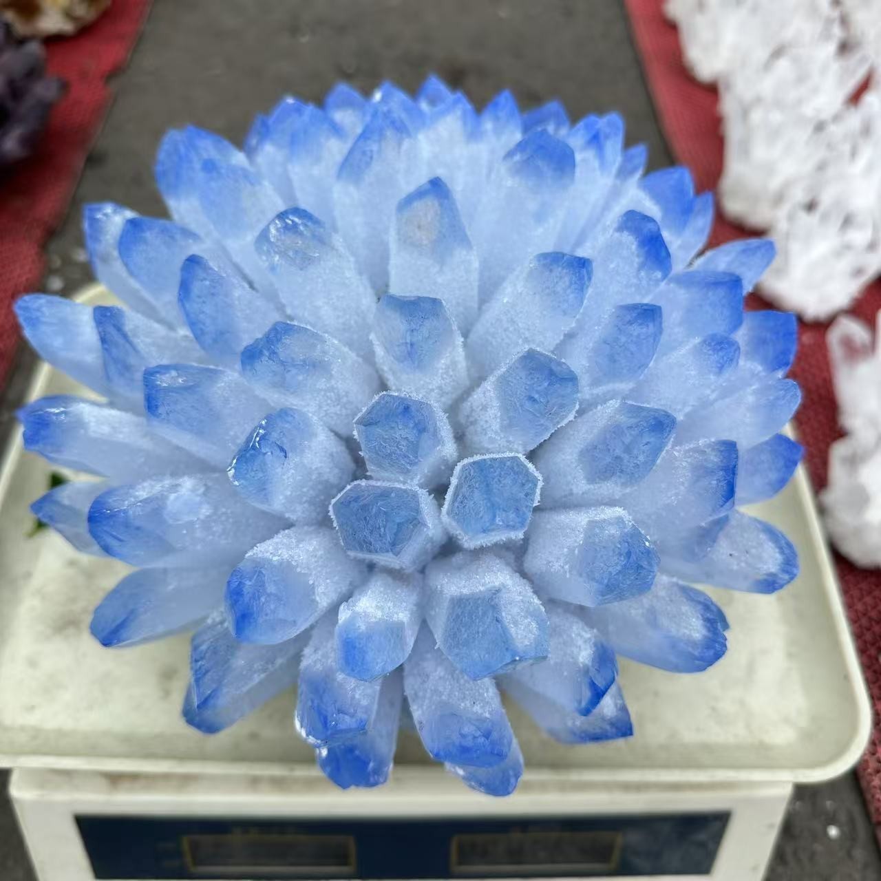New Find blue Phantom Quartz Crystal Cluster Mineral Specimen Healing 12LB+ 1pc